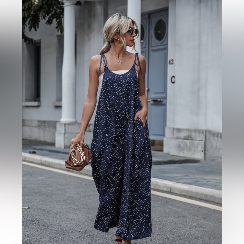 Tie shoulder jumpsuit